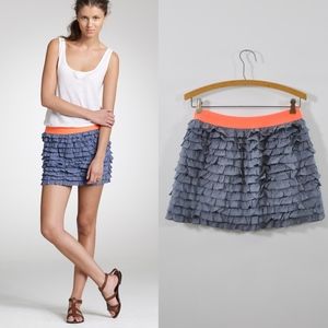 J.Crew skirt | jcrew ruffled chambray luca skirt